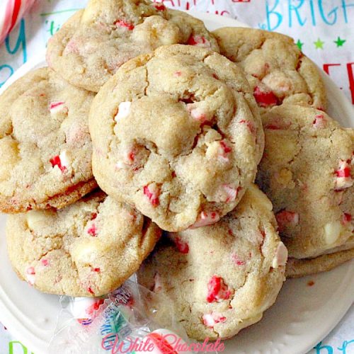 White Chocolate Peppermint Cookies | Can't Stay Out of the Kitchen | fantastic #cookies with white #chocolate chips & #Andes #peppermint baking chips. Great for #holiday baking. #dessert