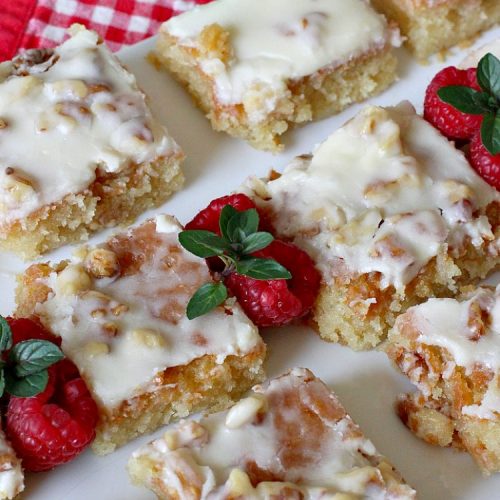 White Chocolate Texas Sheet Cake | Can't Stay Out of the Kitchen | spectacular #TexasSheetCake made with #Ghirardelli #WhiteChocolate instead! Terrific for potlucks, #tailgating parties or any kind of family get-together. #holiday #chocolate #HolidayDessert #ChocolateDessert #WhiteChocolateTexasSheetCake