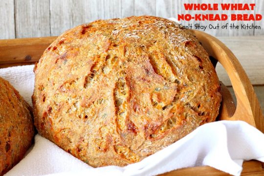 Whole Wheat No-Knead Bread | Can't Stay Out of the Kitchen | fantastic #NoKneadBread using #WheatFlour, #ProvoloneCheese & #SevenGrainCereal. Incredibly easy #HomemadeBread #recipe. #bread #ArtisanBread