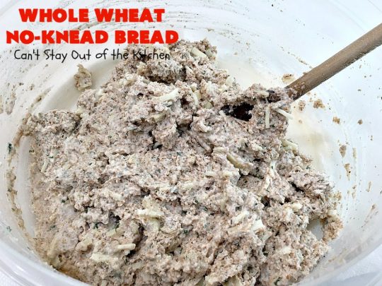 Whole Wheat No-Knead Bread | Can't Stay Out of the Kitchen | fantastic #NoKneadBread using #WheatFlour, #ProvoloneCheese & #SevenGrainCereal. Incredibly easy #HomemadeBread #recipe. #bread #ArtisanBread