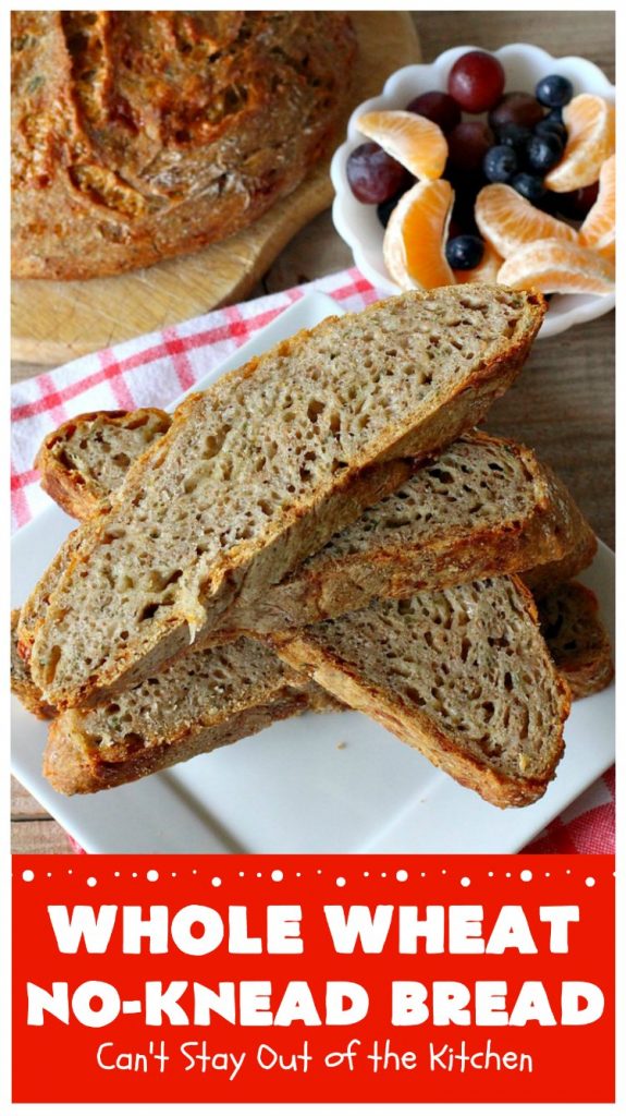 Whole Wheat No-Knead Bread | Can't Stay Out of the Kitchen | fantastic #NoKneadBread using #WheatFlour, #ProvoloneCheese & #SevenGrainCereal. Incredibly easy #HomemadeBread #recipe. #bread #ArtisanBread
