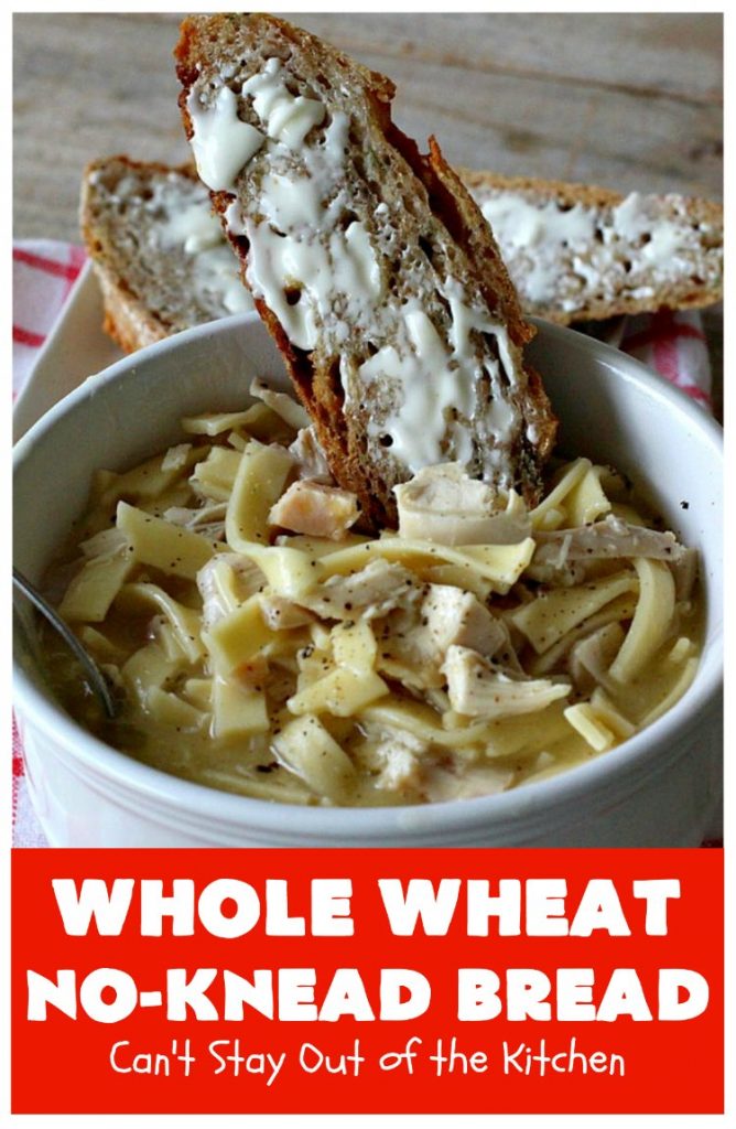 Whole Wheat No-Knead Bread | Can't Stay Out of the Kitchen | fantastic #NoKneadBread using #WheatFlour, #ProvoloneCheese & #SevenGrainCereal. Incredibly easy #HomemadeBread #recipe. #bread #ArtisanBread