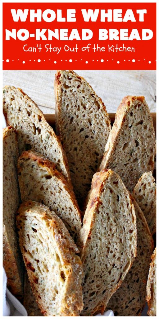 Whole Wheat No-Knead Bread | Can't Stay Out of the Kitchen | fantastic #NoKneadBread using #WheatFlour, #ProvoloneCheese & #SevenGrainCereal. Incredibly easy #HomemadeBread #recipe. #bread #ArtisanBread