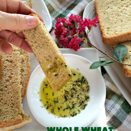 Whole Wheat Parsley Herb Bread | Can't Stay Out of the Kitchen | this is a fantastic home-baked #bread that's especially great for dipping in herbed oils. Every bite is mouthwatering. Or you can add butter and jelly and serve for #breakfast. This healthy #HomemadeBread is so easy since it's made in the #breadmaker! #WholeWheatFlour #WholeWheatParsleyHerbBread