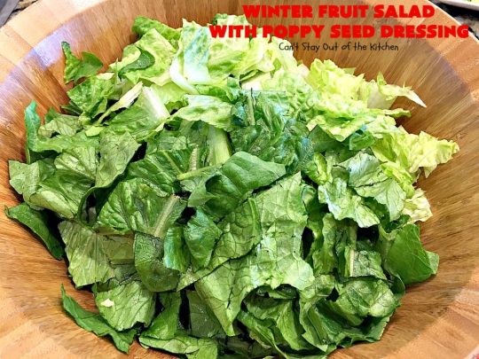 Winter Fruit Salad with Poppy Seed Dressing | Can't Stay Out of the Kitchen | this is our favorite #tossedsalad. It includes #cashews, #Swisscheese, #craisins, #apples & #pears. The homemade #poppyseeddressing is absolutely mouthwatering. This terrific #salad is wonderful for company or #holiday dinners like #FathersDay. #glutenfree