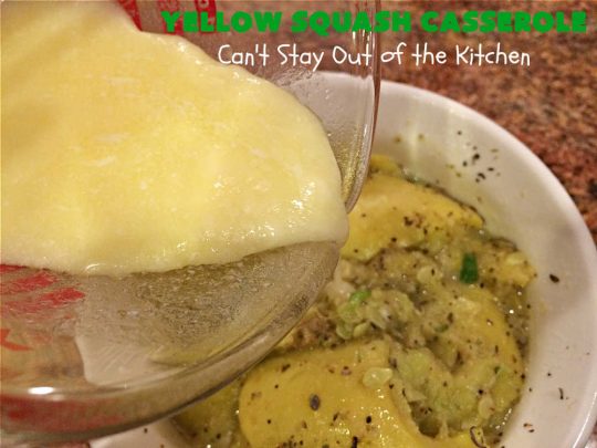 Yellow Squash Casserole | Can't Stay Out of the Kitchen | this is a fantastic #SideDish especially for company or #holiday dinners. It includes #YellowSquash, seasoned #BreadCrumbs & #ParmesanCheese. It's easy to toss together & a sumptuous way to prepare this tasty #vegetable. #casserole #YellowSquashCasserole