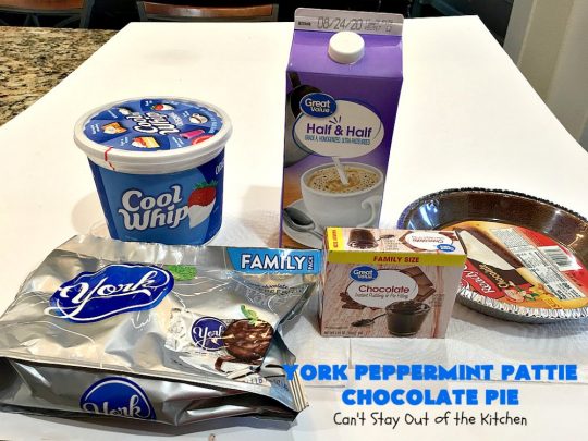 York Peppermint Pattie Chocolate Pie | Can't Stay Out of the Kitchen | this amazing #pie is chocked full of #YorkPeppermintPatties so it has amazing #chocolate & #peppermint flavor. Terrific #dessert for company or #holidays. #ChocolatePie #HolidayDessert #ChocolateDessert #PeppermintDessert #YorkPeppermintPattieChocolatePie