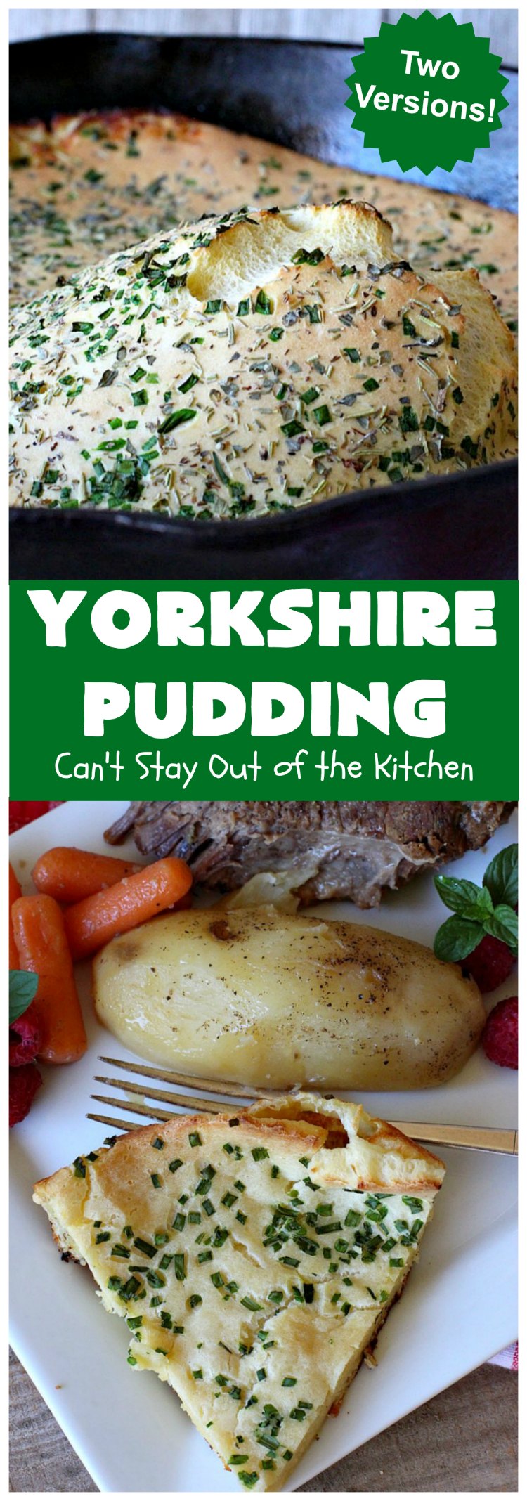 Yorkshire Pudding | Can't Stay Out of the Kitchen | this delightful "pudding" is terrific to serve with a #PotRoast dinner. Puffs up huge while baking. #bread #YorkshirePudding