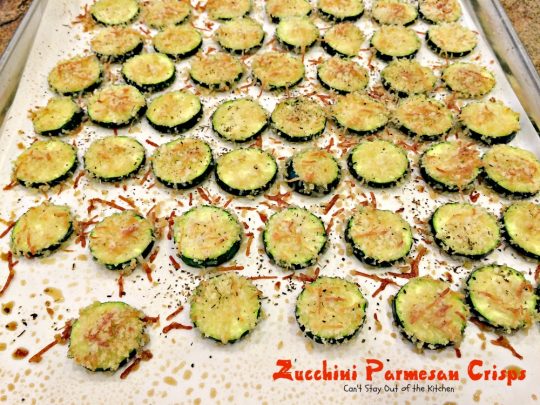 Zucchini Parmesan Crisps | Can't Stay Out of the Kitchen | this amazing #zucchini side dish is quick, easy and delicious. Everyone loves it. #parmesancheese