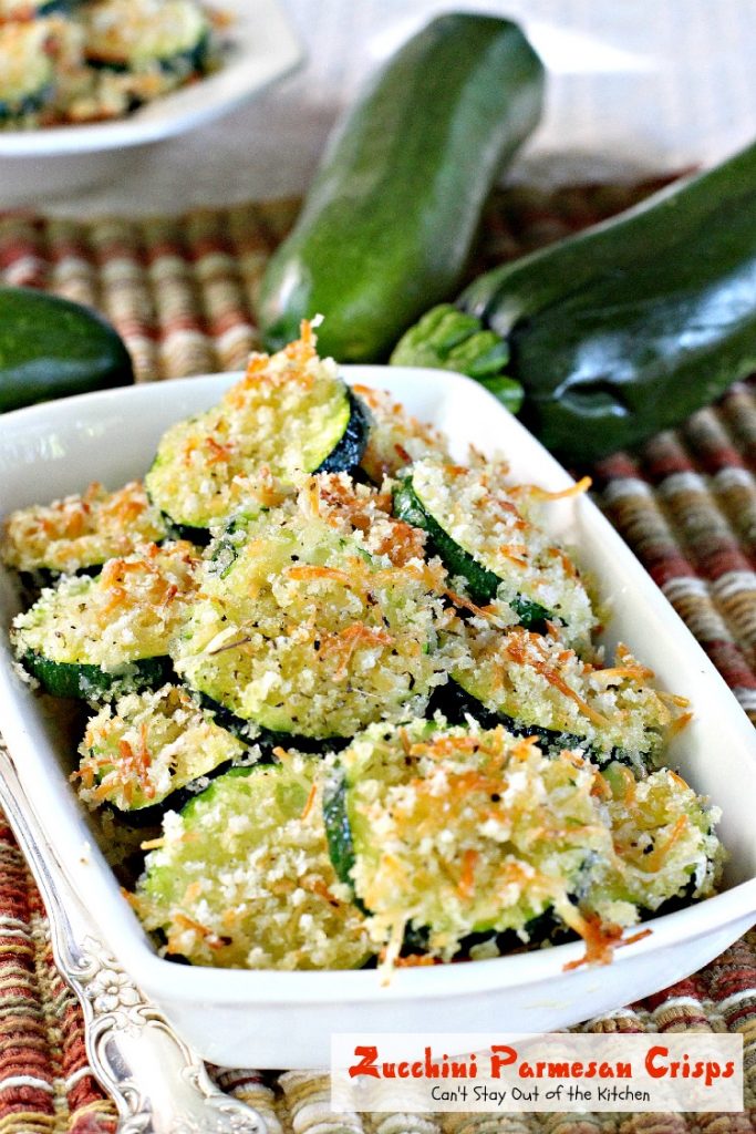 Zucchini Parmesan Crisps | Can't Stay Out of the Kitchen | this amazing #zucchini side dish is quick, easy and delicious. Everyone loves it. #parmesancheese