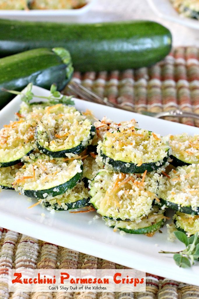 Zucchini Parmesan Crisps | Can't Stay Out of the Kitchen | this amazing #zucchini side dish is quick, easy and delicious. Everyone loves it. #parmesancheese