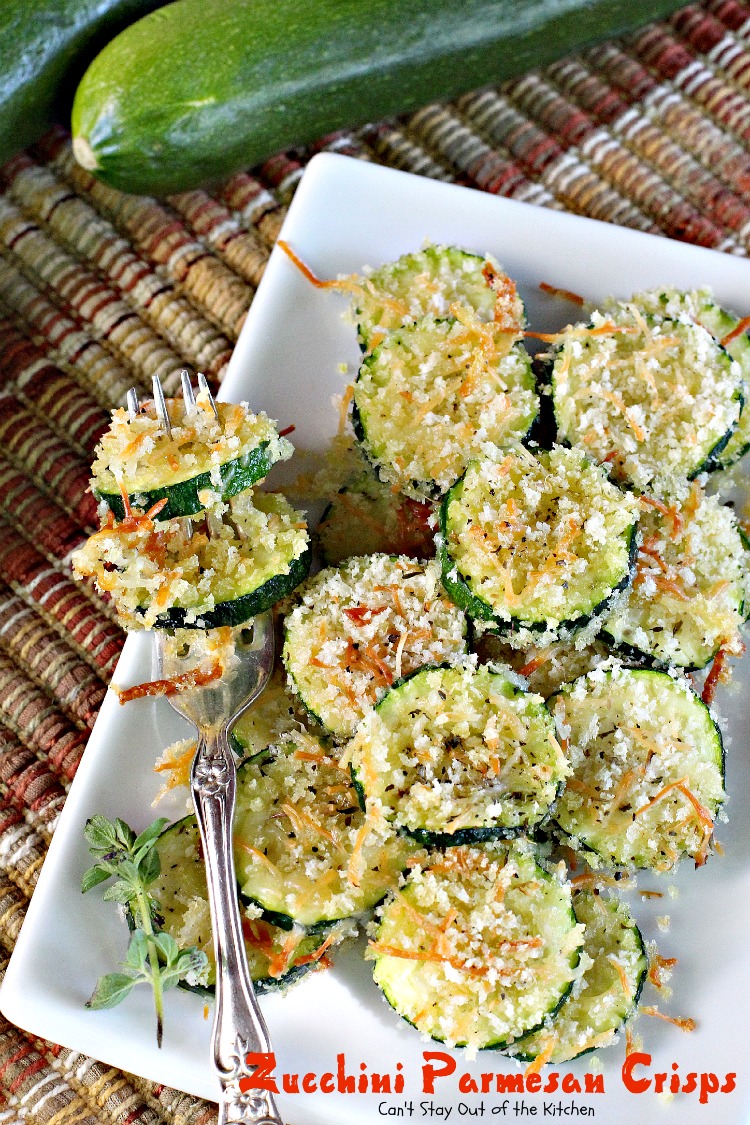 Zucchini Parmesan Crisps | Can't Stay Out of the Kitchen