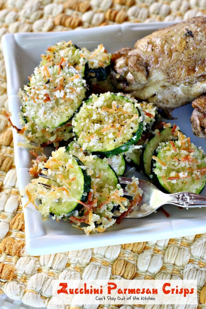 Zucchini Parmesan Crisps | Can't Stay Out of the Kitchen | this amazing #zucchini side dish is quick, easy and delicious. Everyone loves it. #parmesancheese
