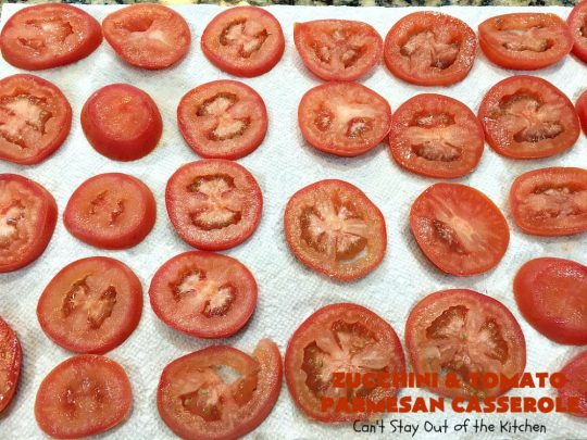 Zucchini and Tomato Parmesan Casserole | Can't Stay Out of the Kitchen | This fantastic #casserole is one of the best #zucchini side dishes you'll ever eat. It got rave reviews from our company. It has great #Italian flavor & is terrific for company or #holiday meals like #Thanksgiving. Great for #MeatlessMondays too. #tomatoes #ParmesanCheese #CheddarCheese #PankoBreadCrumbs  #ZucchiniCasserole #ZucchiniTomatoCasserole #HolidaySideDish #ZucchiniAndTomatoParmesanCasserole