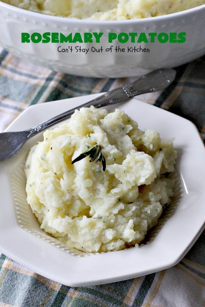 Rosemary Potatoes | Can't Stay Out of the Kitchen | quick and easy #sidedish with the wonderful flavors of #rosemary and parsley. Great for #holidays too. #glutenfree #potatoes